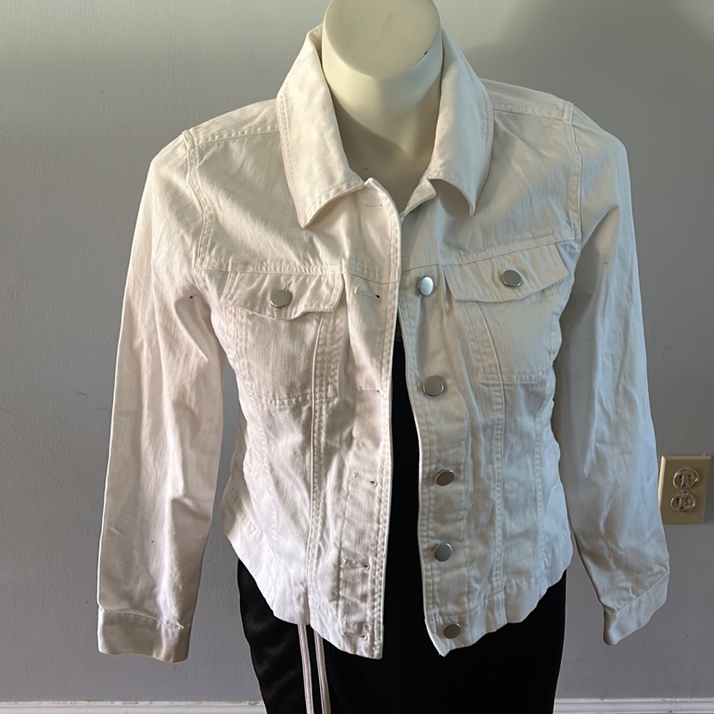 Christopher & Banks White Denim Look Jacket